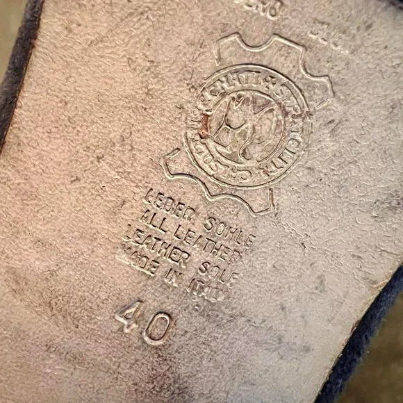 90s Navy Prada suede Lace-Up Women's Boots - Picture 5 of 5